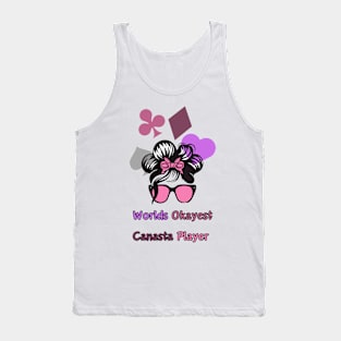 "Worlds Okayest Canasta Royalty: Groovy Crown Jewel"- Funny Canasta Lover Tank Top